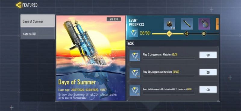 Days of Summer featured event
